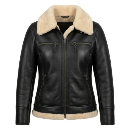 Performance Wear Women's Brown Aviator Leather Jacket MAS Leather Garments