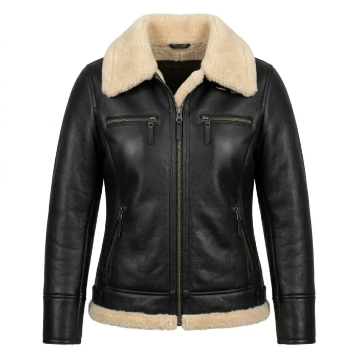 Performance Wear Women's Brown Aviator Leather Jacket MAS Leather Garments