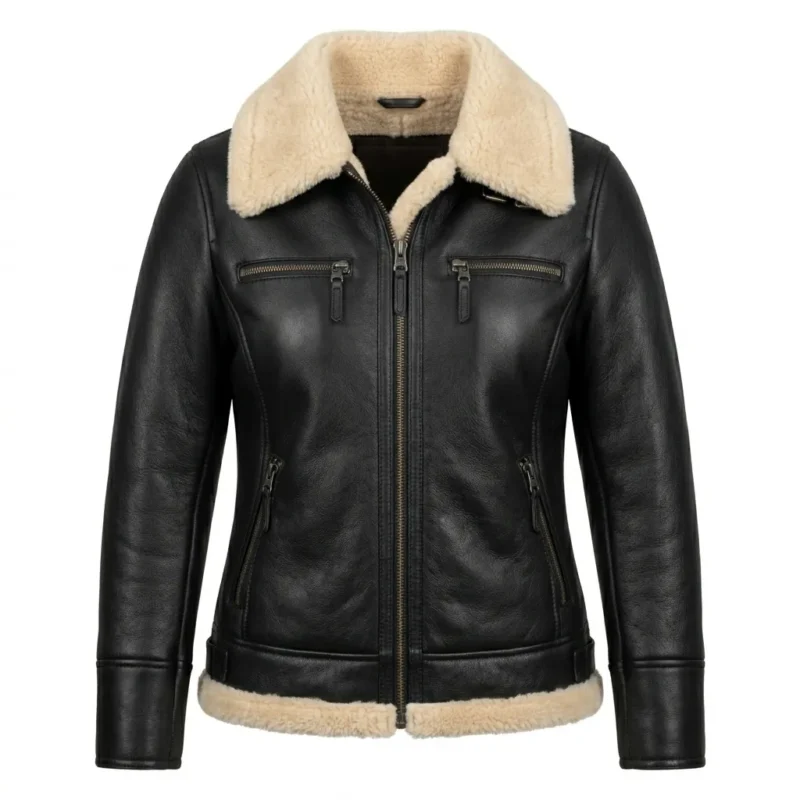 Performance Wear Women's Brown Aviator Leather Jacket MAS Leather Garments