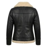 Performance Wear Women's Brown Aviator Leather Jacket MAS Leather Garments Back View
