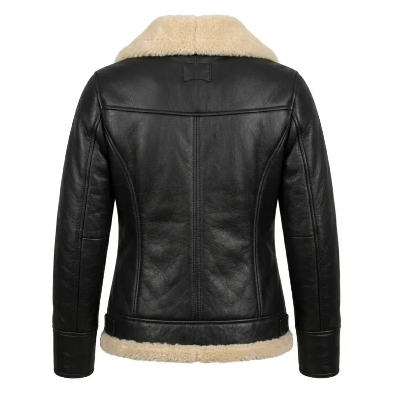 Performance Wear Women's Brown Aviator Leather Jacket MAS Leather Garments Back View