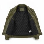 Premium Green Crocodile Embossed Mens Leather Jacket MAS Leather Garments Inner View