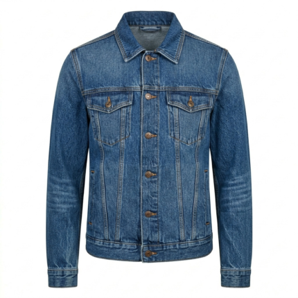 Premium Men's Blue Cotton Denim Jacket MAS Leather Garments