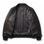 Premium Men's Brown Crocodile Embossed Real Leather Jacket MAS Leather Garments Inner View