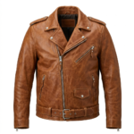 Premium Men's Tan Genuine Leather Double Rider Jacket MAS Leather Garments