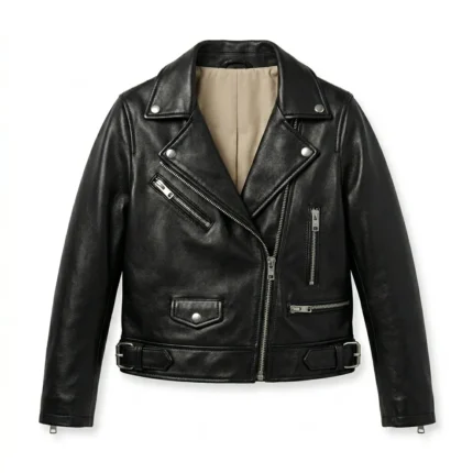 Prestige Girls Kids Black Leather Biker Leather Jacket MAS Leather Garments