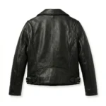 Prestige Girls Kids Black Leather Biker Leather Jacket MAS Leather Garments Back View