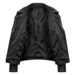 Prestige Women's Black Studded Leather Jacket MAS Leather Garments Inner View