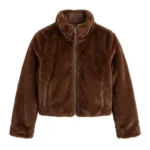 Professional Grade Girls Kids Brown Faux Fur Jacket MAS Leather Garments
