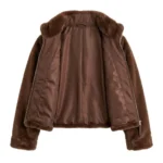 Professional Grade Girls Kids Brown Faux Fur Jacket MAS Leather Garments Inner View