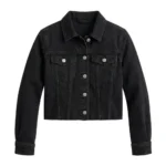 Refined Girls Kids Black Denim Jacket Outerwear MAS Leather Garments