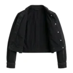 Refined Girls Kids Black Denim Jacket Outerwear MAS Leather Garments Inner View