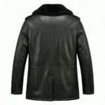Refined Men's Black Leather Belted Fur Collar Coat Sale | MAS Leather Garments