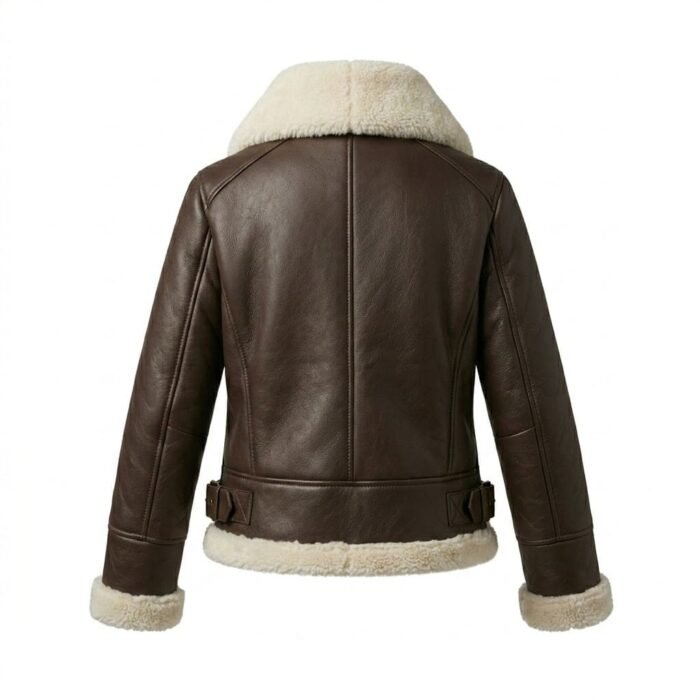 Unique Handmade Winter Outerwear Sherpa Jacket for Women | MAS Leather Garments - Image 3
