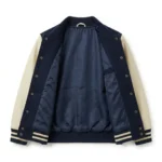 Signature Boys Kids Navy Wool Varsity Jacket MAS Leather Garments Inner View