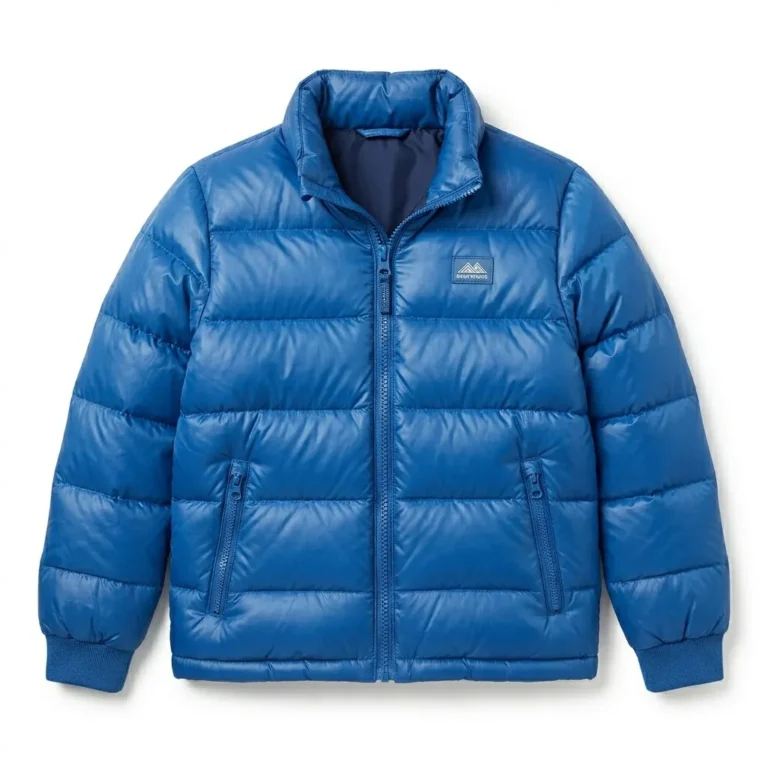Superior Boys Kids Blue Synthetic Puffer Jacket MAS Leather Garments