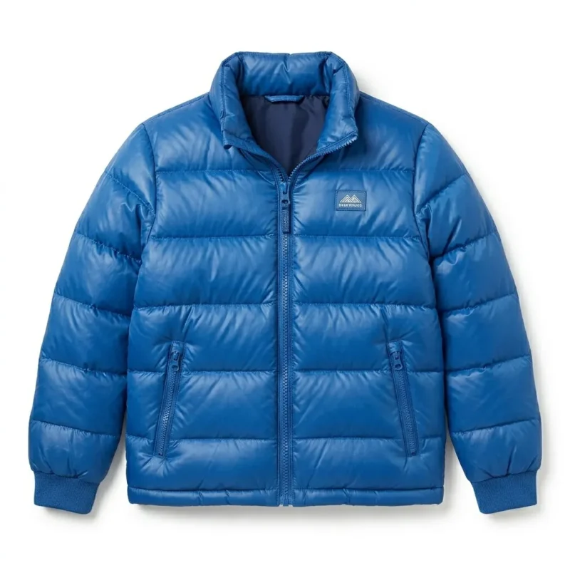 Superior Boys Kids Blue Synthetic Puffer Jacket MAS Leather Garments