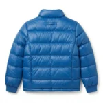 Superior Boys Kids Blue Synthetic Puffer Jacket MAS Leather Garments Back View