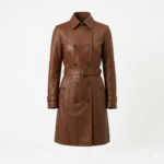 Superior Brown Leather Coats For Women MAS Leather Garments front view