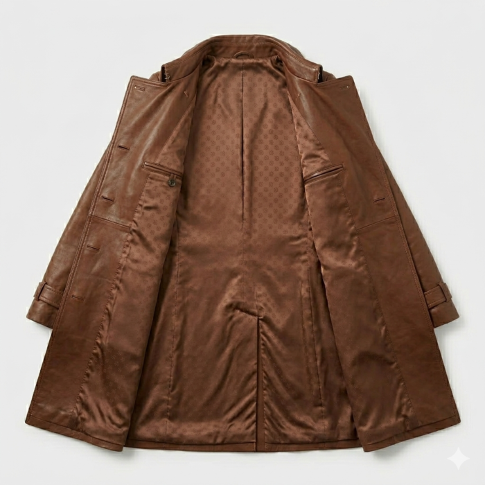 Superior Brown Leather Coats For Women MAS Leather Garments inner view
