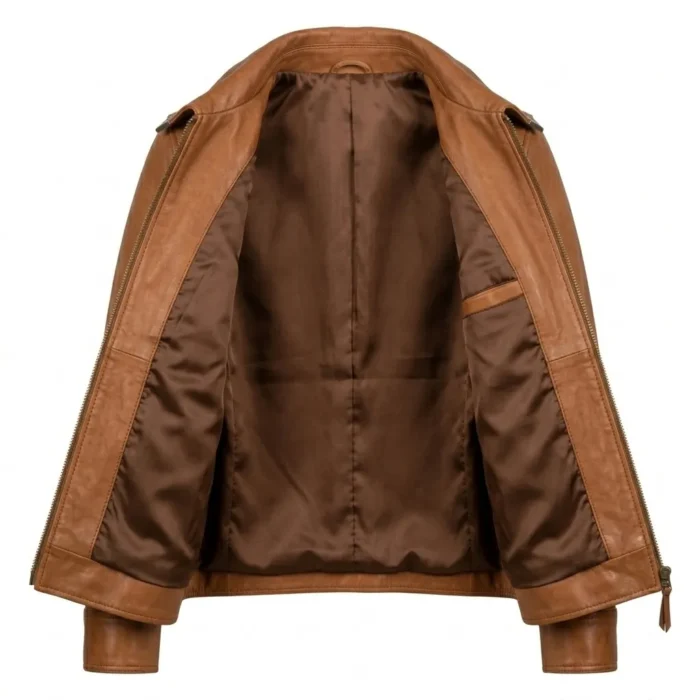 Superior Women's Brown Suede Western Leather Jacket MAS Leather Garments Inner View
