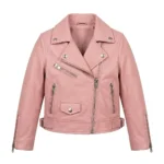Top-Tier Girls Kids Pink Leather Jacket Apparel MAS Leather Garments