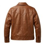 Top-Tier Men's Brown Suede Western Jacket MAS Leather Garments Back View