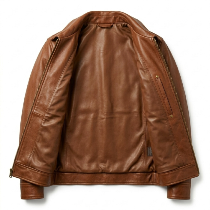 Top-Tier Men's Brown Suede Western Jacket MAS Leather Garments Inner View