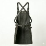 Handcrafted Dark Gray Genuine Leather Barber Apron | MAS Leather Garments - Image 2
