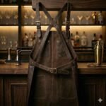 Handmade Brown Genuine Leather Bartender Apron Men's Workwear | MAS Leather Garments - Image 2