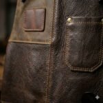 Handmade Brown Genuine Leather Bartender Apron Men's Workwear | MAS Leather Garments - Image 3