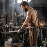 Handcrafted Genuine Leather Blacksmith Apron Men's Workwear | MAS Leather Garments - Image 5
