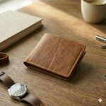 Premium Tan Distressed Genuine Leather Card Holder | MAS Leather Garments - Image 4