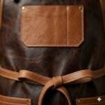 Luxury Two Tone Genuine Leather Chef Apron Men's Workwear | MAS Leather Garments - Image 4