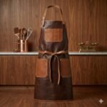 Luxury Two Tone Genuine Leather Chef Apron Men's Workwear | MAS Leather Garments
