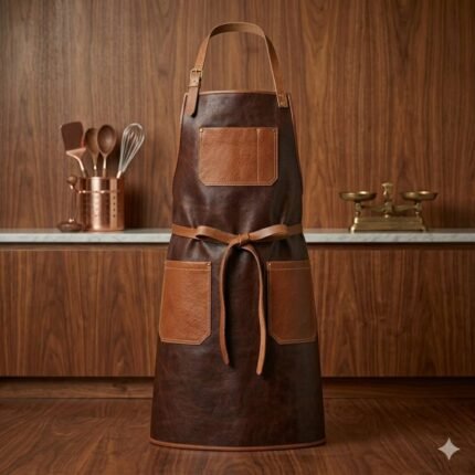 Luxury Two Tone Genuine Leather Chef Apron Men's Workwear | MAS Leather Garments