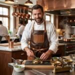 Luxury Two Tone Genuine Leather Chef Apron Men's Workwear | MAS Leather Garments - Image 3