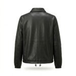 Streetwear Smooth Black Genuine Leather Coach Jacket for Women | MAS Leather Garments - Image 2