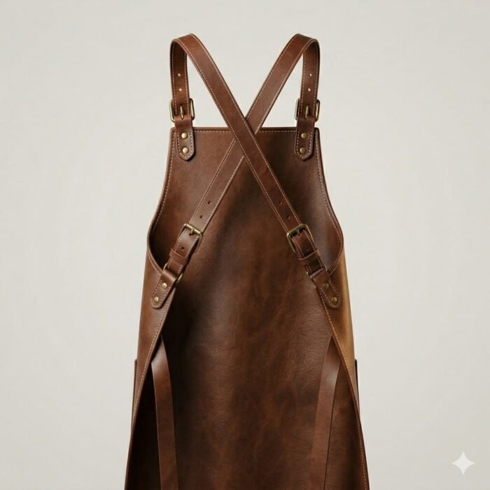 Handcrafted Brown Genuine Leather Craftsman Apron for work | MAS Leather Garments - Image 2