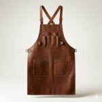 Handcrafted Brown Genuine Leather Craftsman Apron for work | MAS Leather Garments