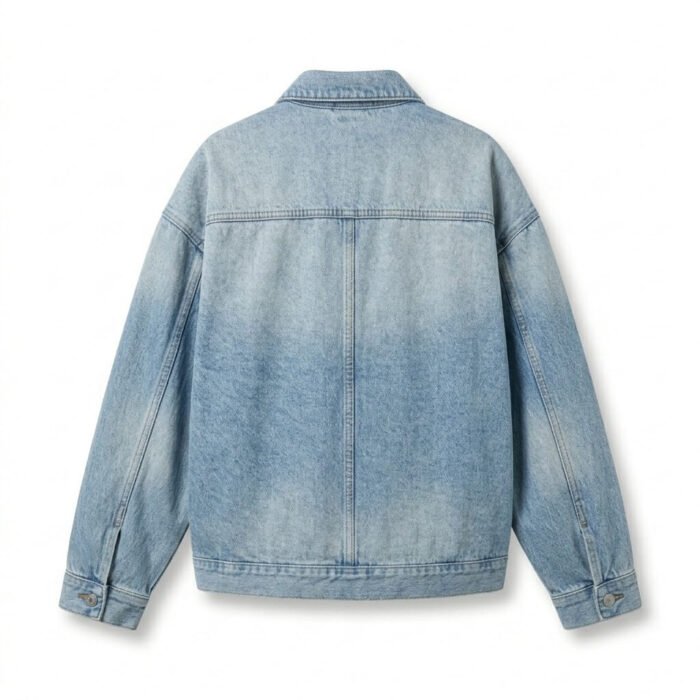 Handcrafted Light Blue Denim Jacket Women's Casual Jean | MAS Leather Garments - Image 2