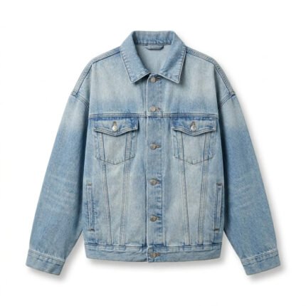 Handcrafted Light Blue Denim Jacket Women's Casual Jean | MAS Leather Garments