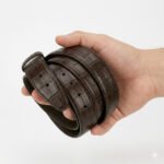 Handmade Brown Genuine Leather Exotic Embossed Belt Men's Wear | MAS Leather Garments - Image 3