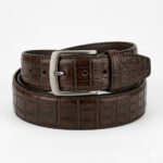 Handmade Brown Genuine Leather Exotic Embossed Belt Men's Wear | MAS Leather Garments
