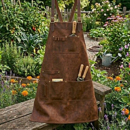 Superior Brown Genuine Leather Gardener Apron | MAS Leather Garments