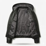 Sleek Black Genuine Leather Hooded Jacket for Women | MAS Leather Garments - Image 2