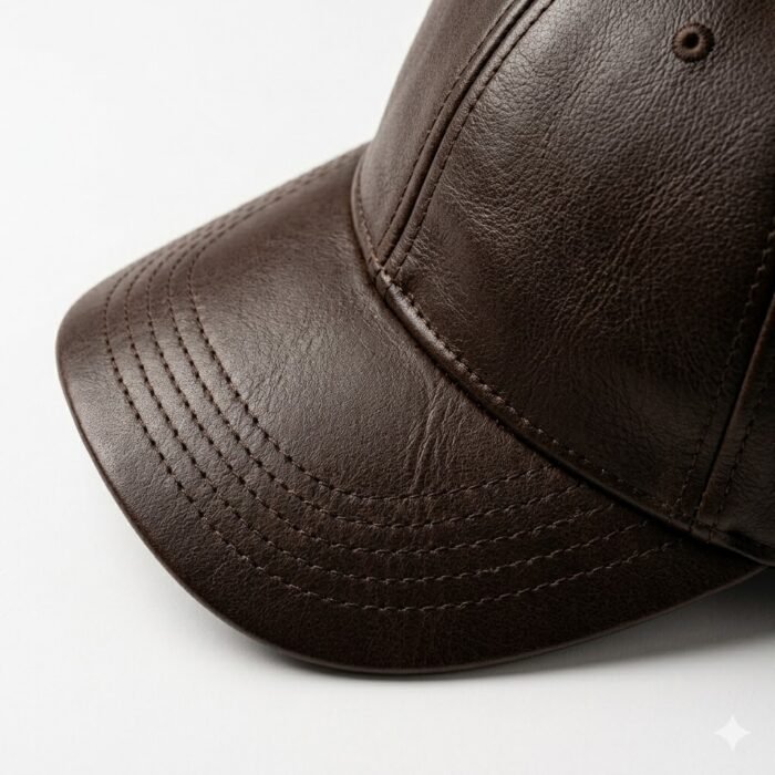 Luxury Handmade Genuine Leather Cap Fashion Accessory | MAS Leather Garments - Image 5