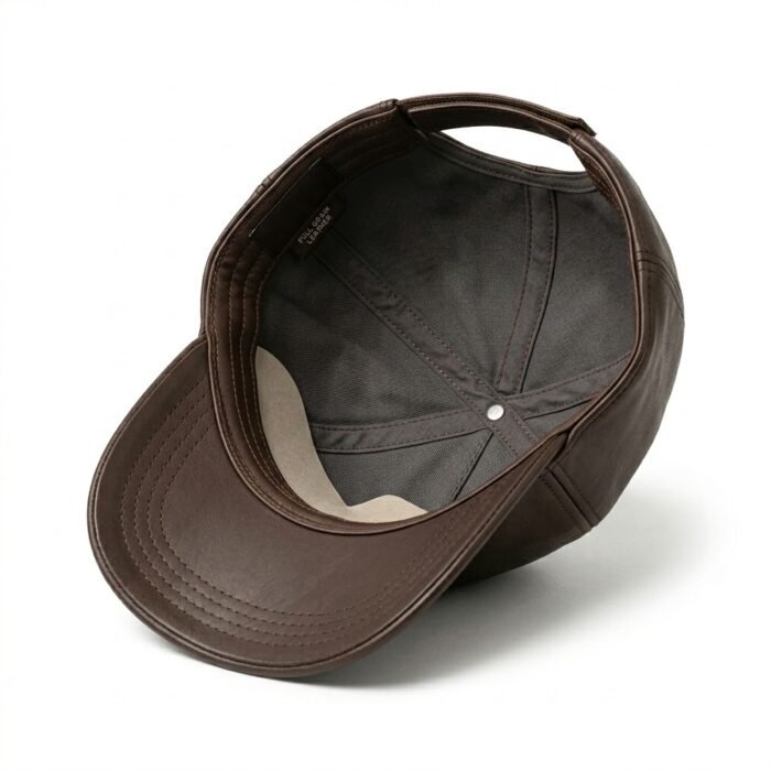 Luxury Handmade Genuine Leather Cap Fashion Accessory | MAS Leather Garments - Image 3