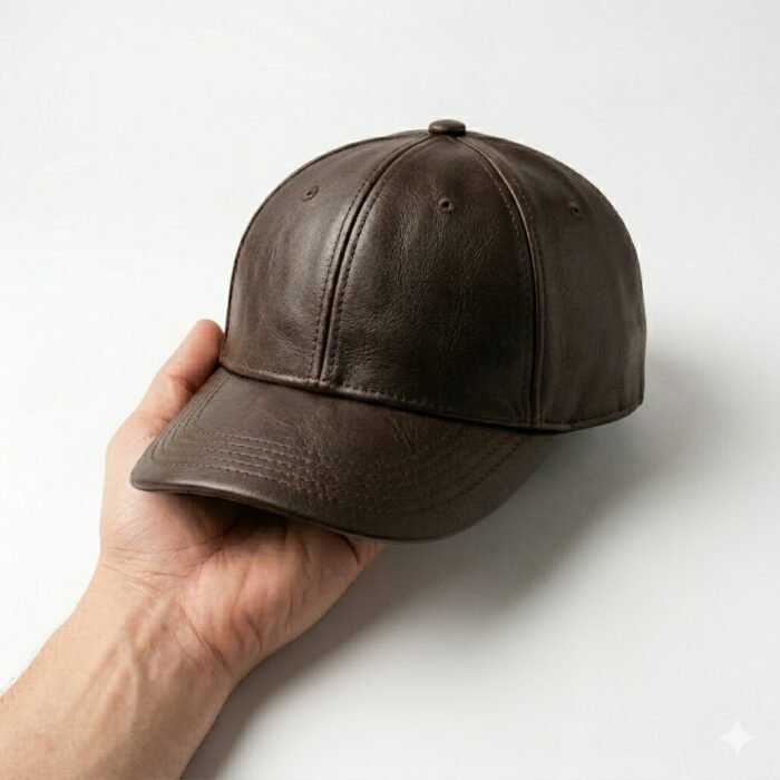 Luxury Handmade Genuine Leather Cap Fashion Accessory | MAS Leather Garments - Image 2