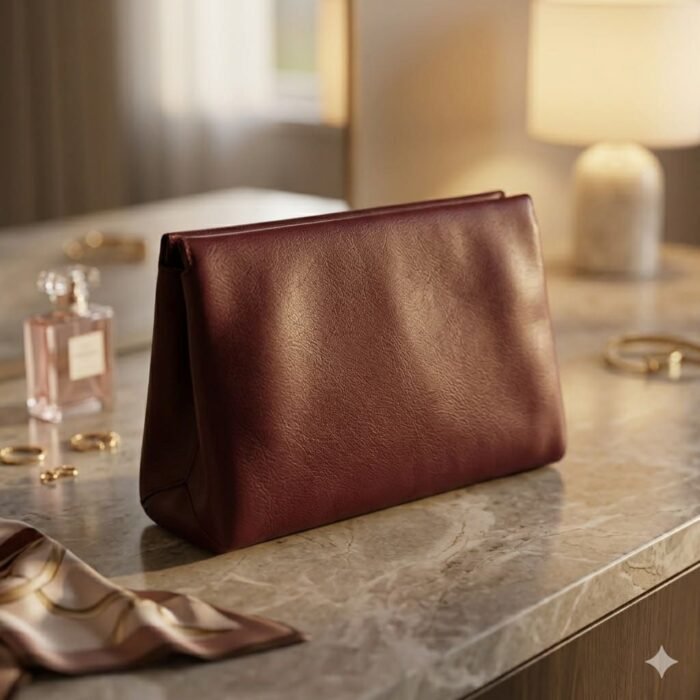 leather clutches Mai Luxury Burgundy Genuine Leather Clutch Bag Women's Evening Accessory | MAS Leather Garments - Image 1